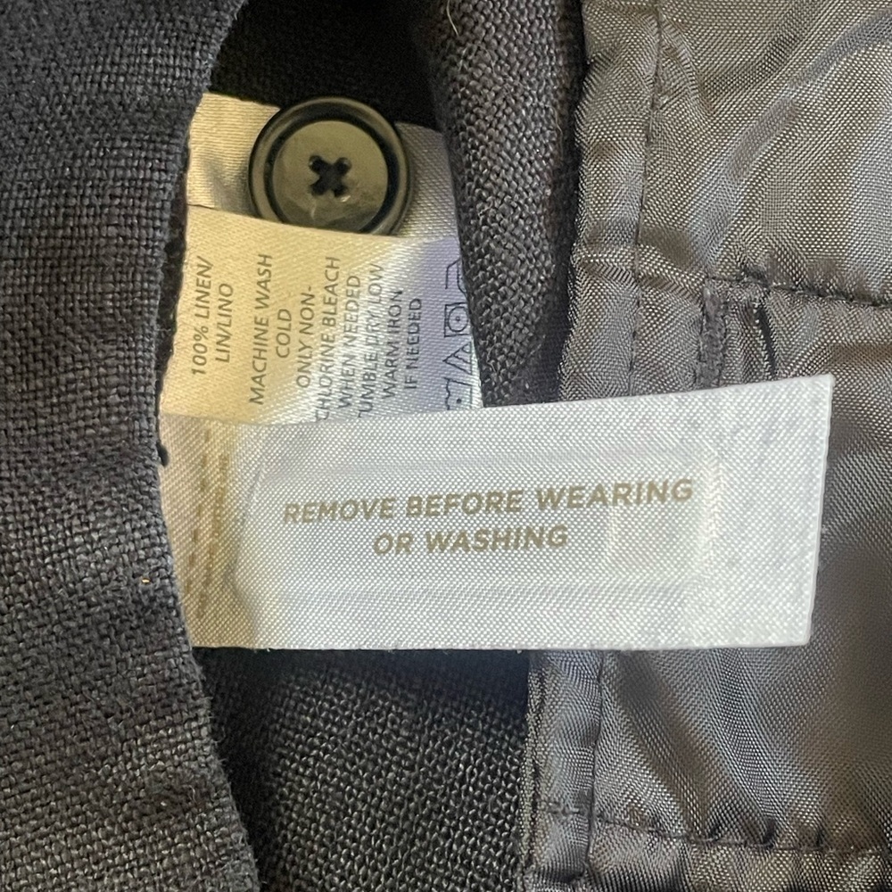 LOFT Black 100% Linen Mid-Rise Business Casual Trousers Pants Office Work NWOT - Picture 13 of 13